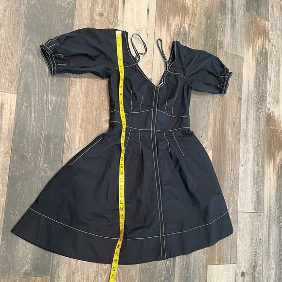 DEREK LAM 10 CROSBY COTTON POPLIN OFF SHOULDER DRESS BLACK SIZE 4 - Picture 11 of 16